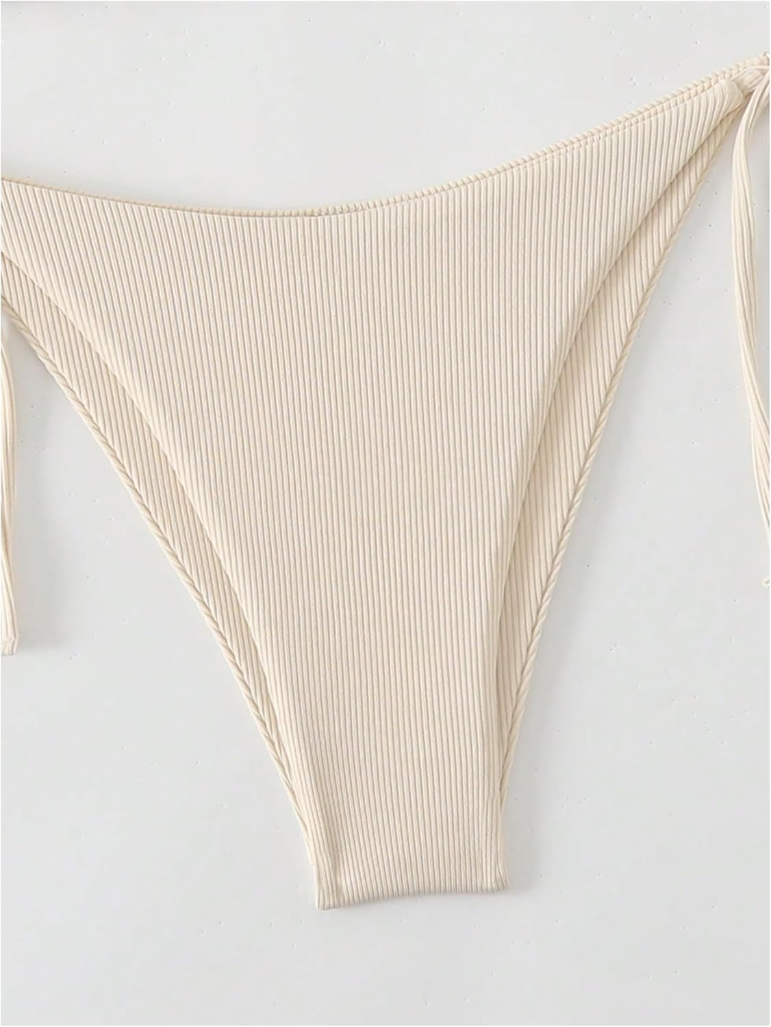 SOLY HUX Women's Metallic Halter Top Two Piece Swimsuit Tie Side Triangle Thong Bikini Bathing Swimwear