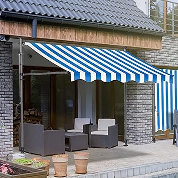Retractable wning, Awnings for Doors Manual Retractable Awning, Sun Canopies for Patio Door Window Outdoor Canopy, Garden Sun Shade-2-4M Color J, Size 2.5M