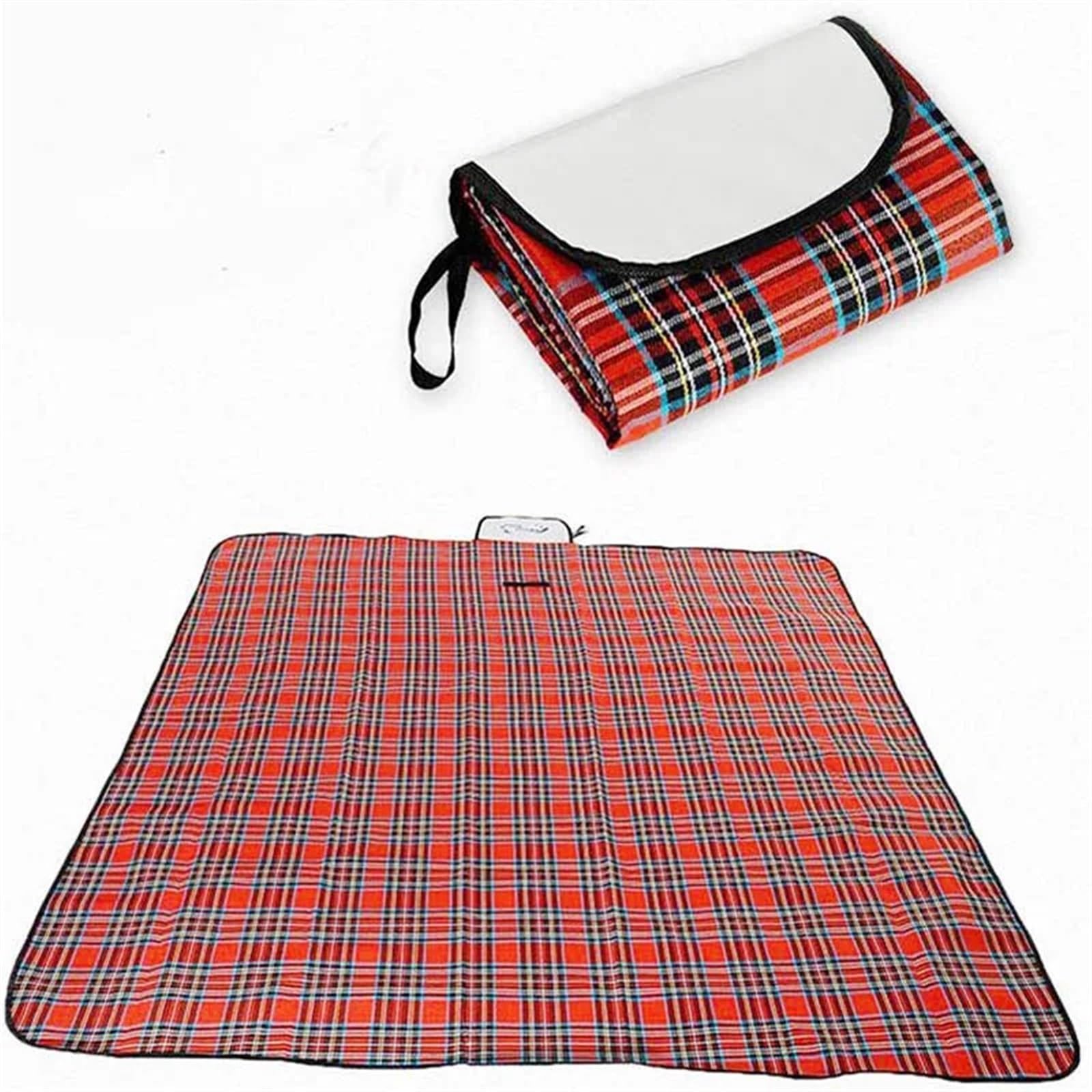 Alfombras de Picnic, alfombras de Campamento, Esterilla de Picnic Plegable Impermeable for Acampar al Aire Libre, Playa, Dormir, Multicolor, Varios tamaños(Rosso,150 x 180 cm (Square))