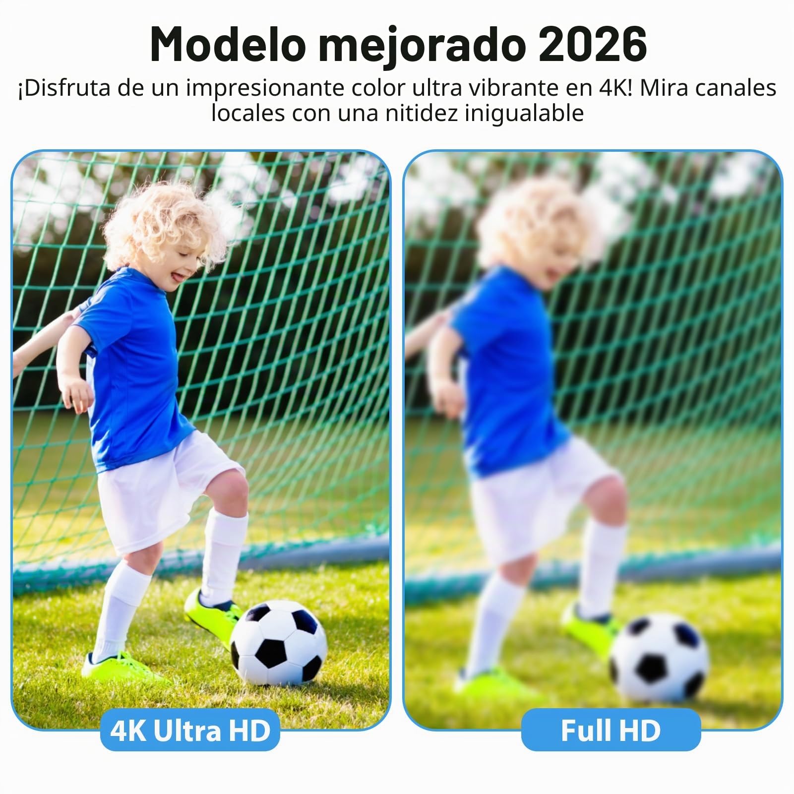 Antena TV Interior Potente con Amplificador de Señal, Recepción 360° para Canales TDT 4K 1080P, Base Magnética Estable, Compatible con Smart TV y Televisores Tradicionales, Cable Largo