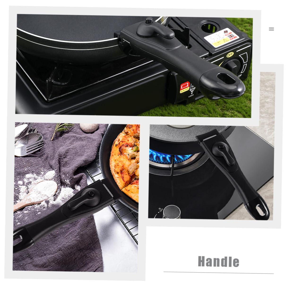 Ciieeo 2stücke Silikon Griff für Topf Abnehmbare Griffe für Kochgeschirr Stabiler Topfgriff mit Clips Ersatzgriff für Pfannen Metalltopfgriff für Milchtopf