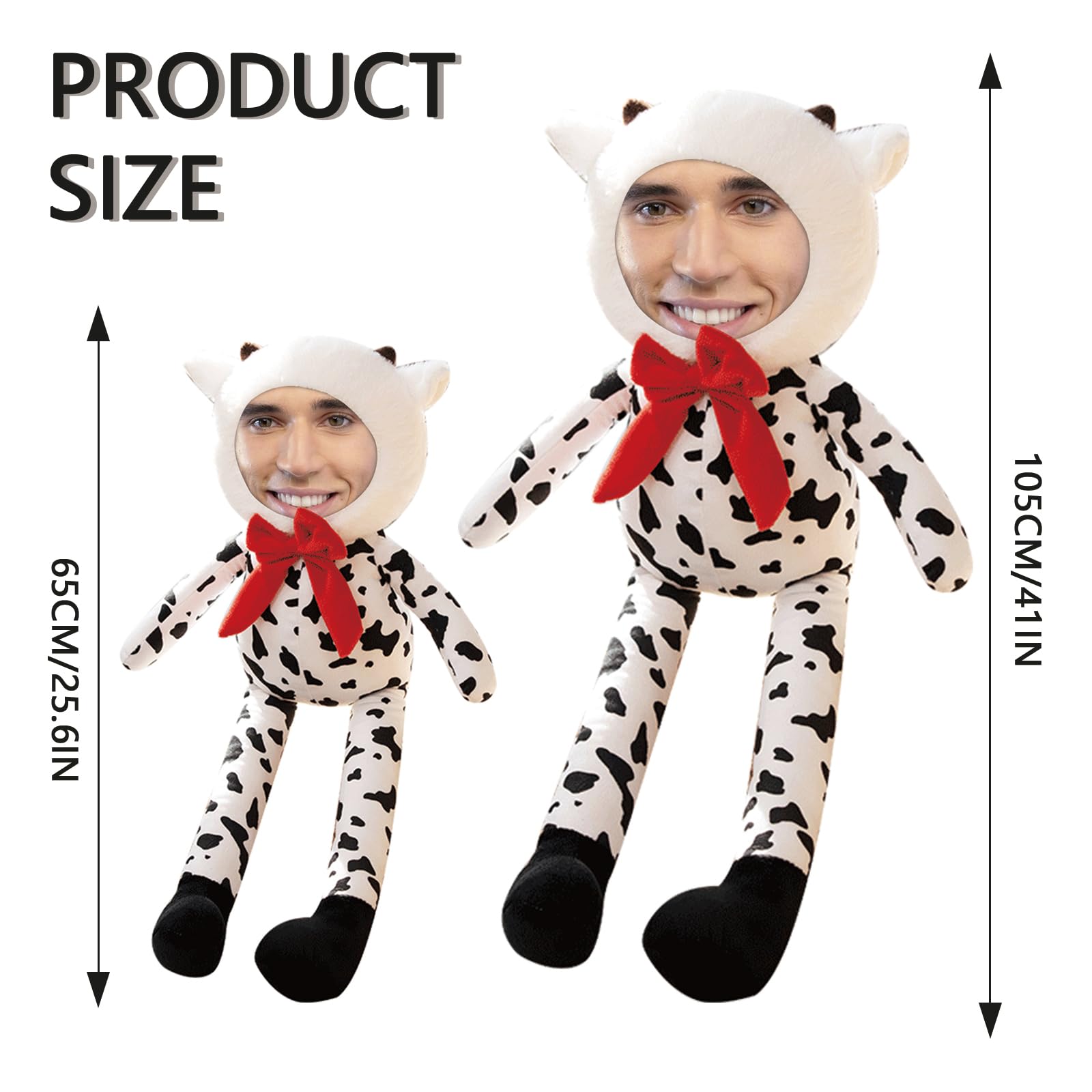 Personaliza tu Cara Foto Peluche - Peluches Personalizados Piernas Largas, Regalos para Cumpleaños, San Valentín, Navidad (Long Legs Bunny)
