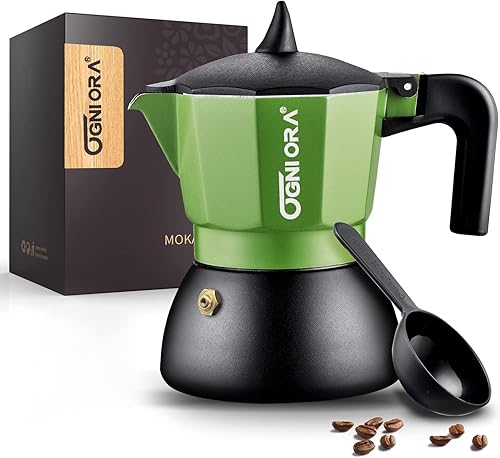 GONI ORA Moka Pot - Cafetera de café italiana y cubana, color verde