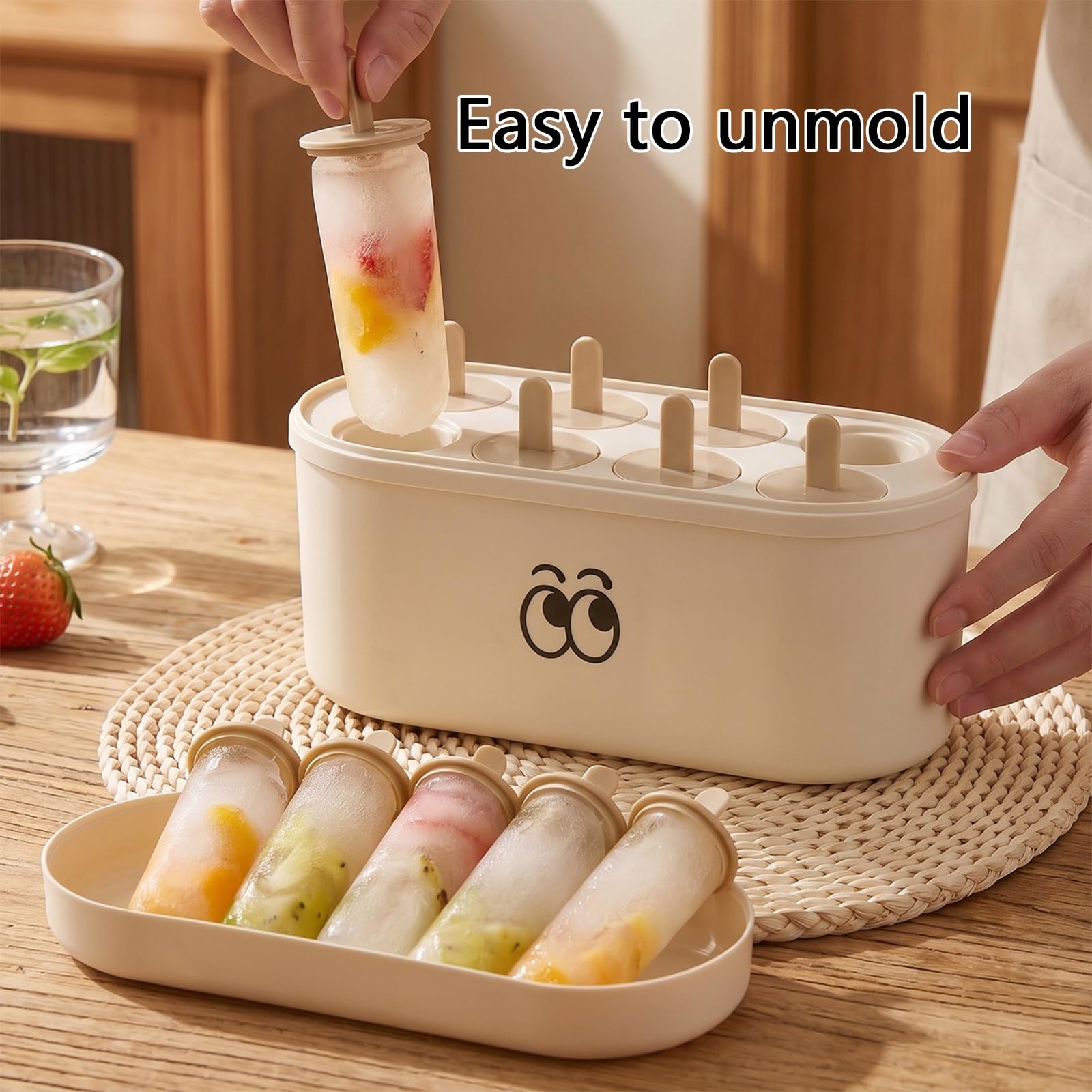 Stampo per Ghiaccioli, Stampi Gelato, con Coperchio A Chiusura Ermetica