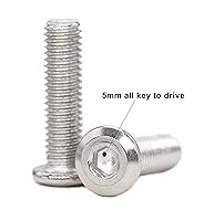 Vista 65 de binifiMux 10 unids M6 x 1.575 in tapa plana Allen pernos remaches tornillos de conexión para muebles 304 acero inoxidable