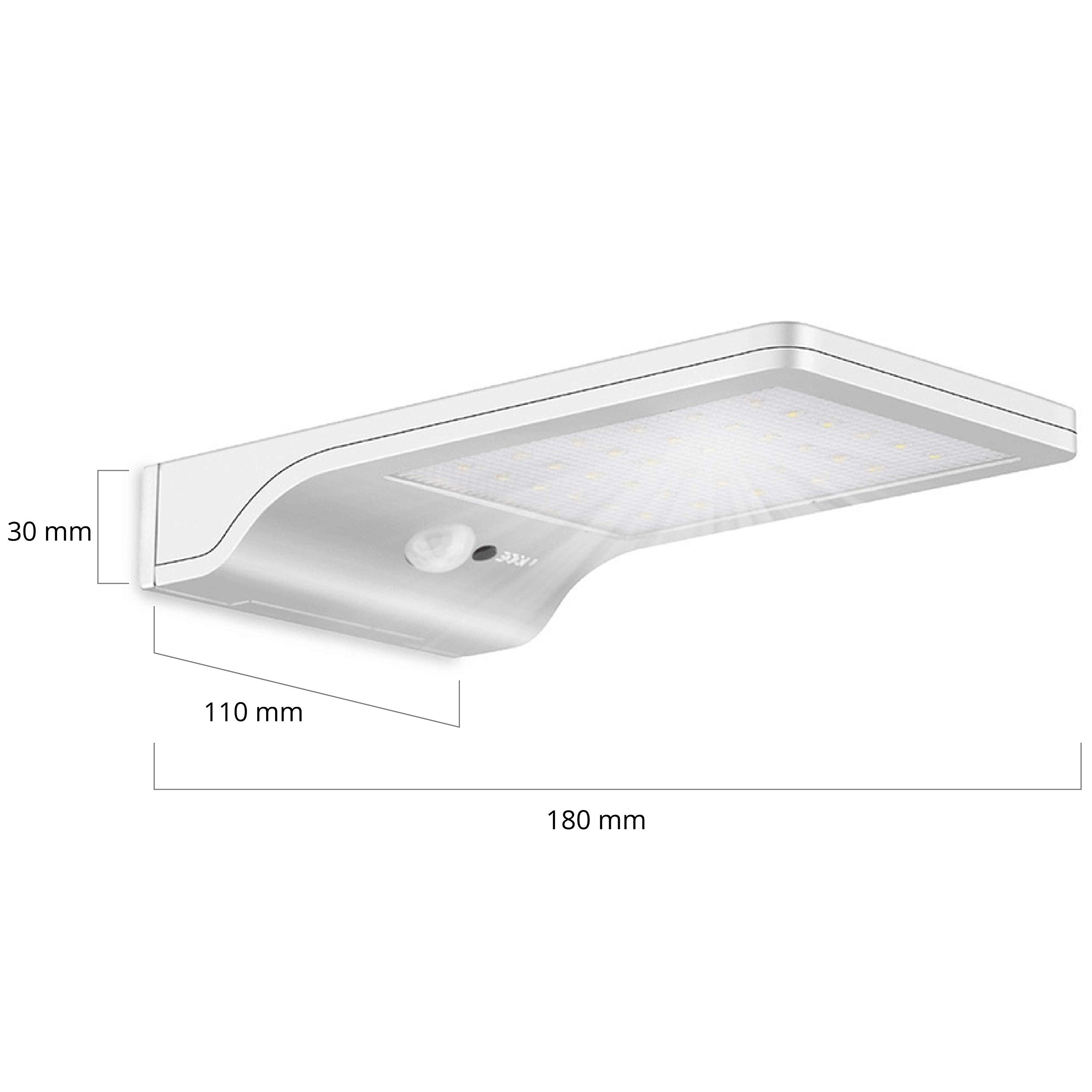 RexTech Solar Wandleuchten Slim 3er-Set, Silber, 250 Lumen
