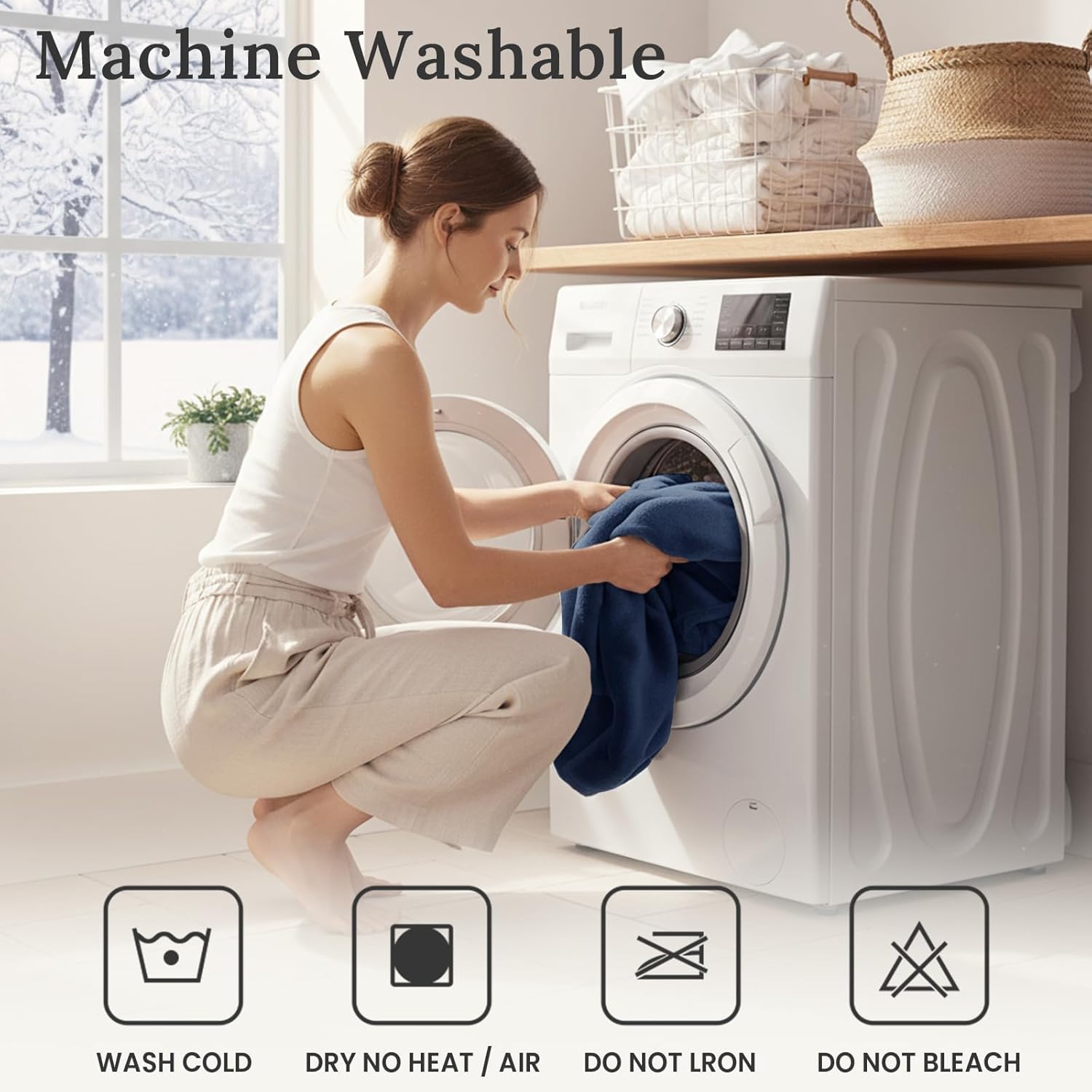 Sasttie Fluffy Comforter Set Queen 3 Pieces - Super Soft & Fuzzy Navy Blue Comforter Set for Winter Warm Fleece Bedding, 1 Luxury Heavy Faux Fur Down Alternative Comforter with 2 Pillow Cases - Image 8