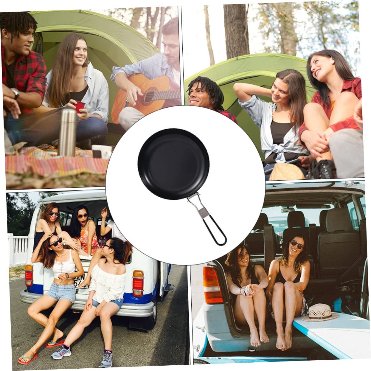 Bratpfannen, 3 Stück, 9 Bratpfannen, Grillpfannen for Backofen, Induktionskochfeld, Campingpfannen, gebratenes Campingkochgeschirr, Camping-Grillpfanne, Mini-Wok, Herd, Grillpfanne