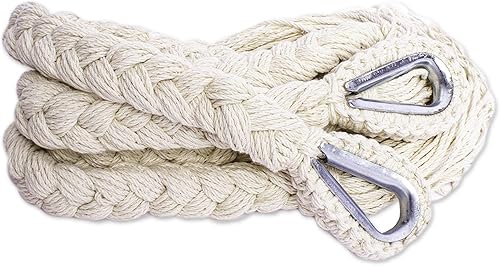 Miniatura 6 de NOVICA Hamaca de cuerda de algodón hecha a mano con borlas beige triple de México Solid Maya 'Veranda en Beige'Triple