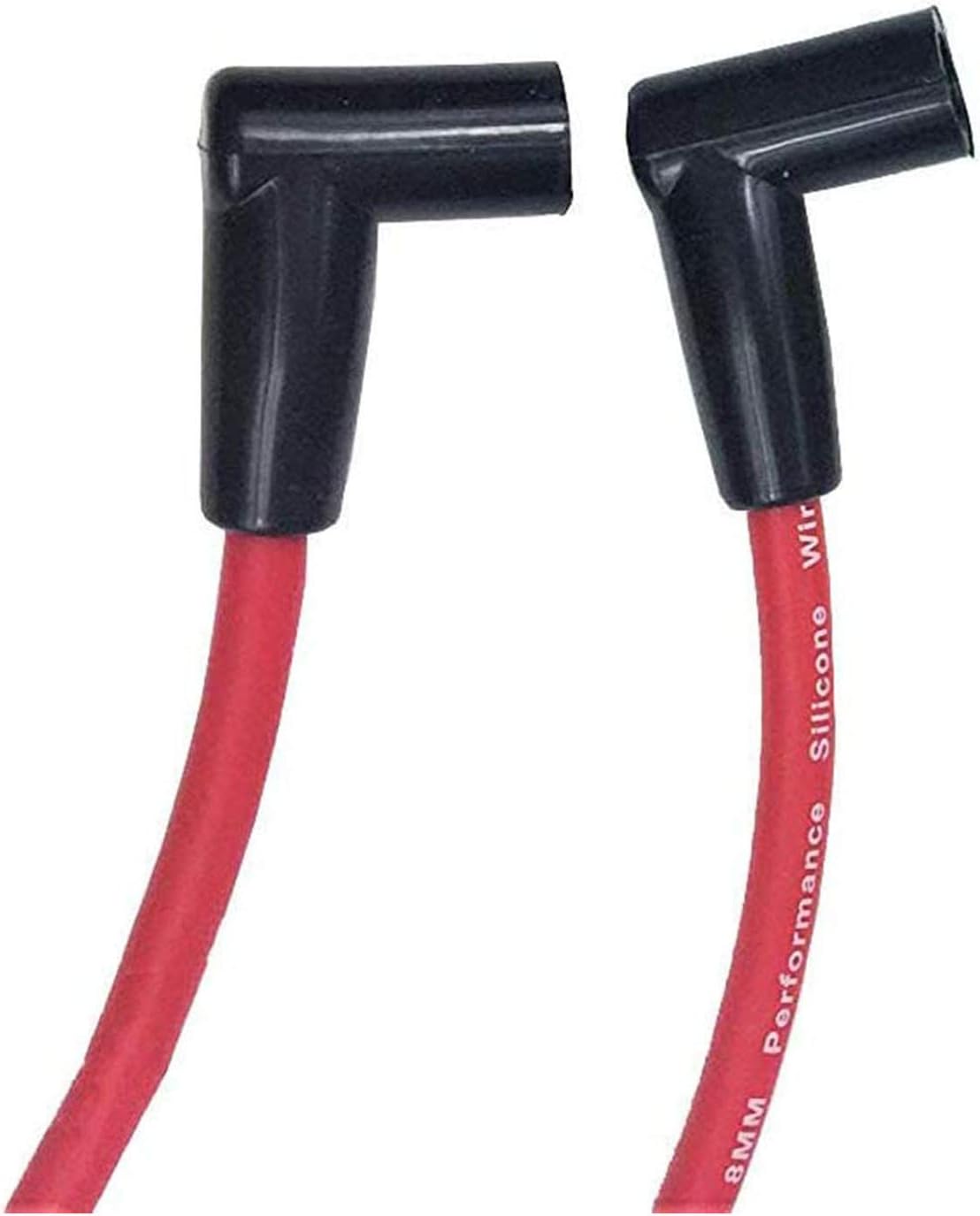 A-Team Performance 8.0 mm Red Silicone Spark Plug Wire Set - Straight & 90° Silicone Boots & Coil Wire - 6 Leads, Compatible with AMC/Jeep 199-282 Straight-6 Engines