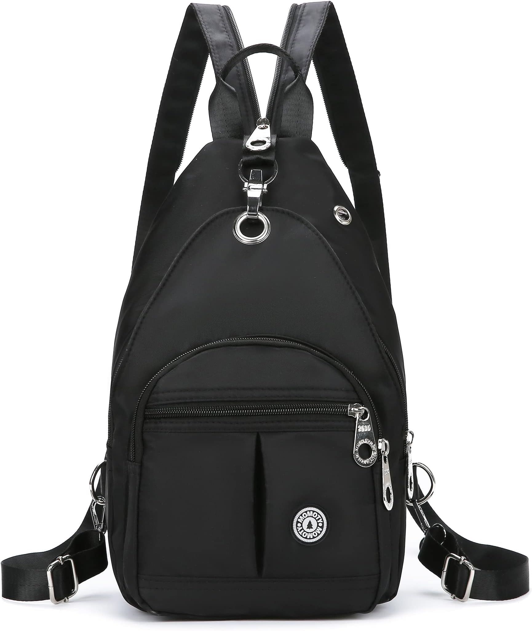 Small Backpack Crossbody Sling Bag Lightweight Daypack Casual Black Travel Bag
