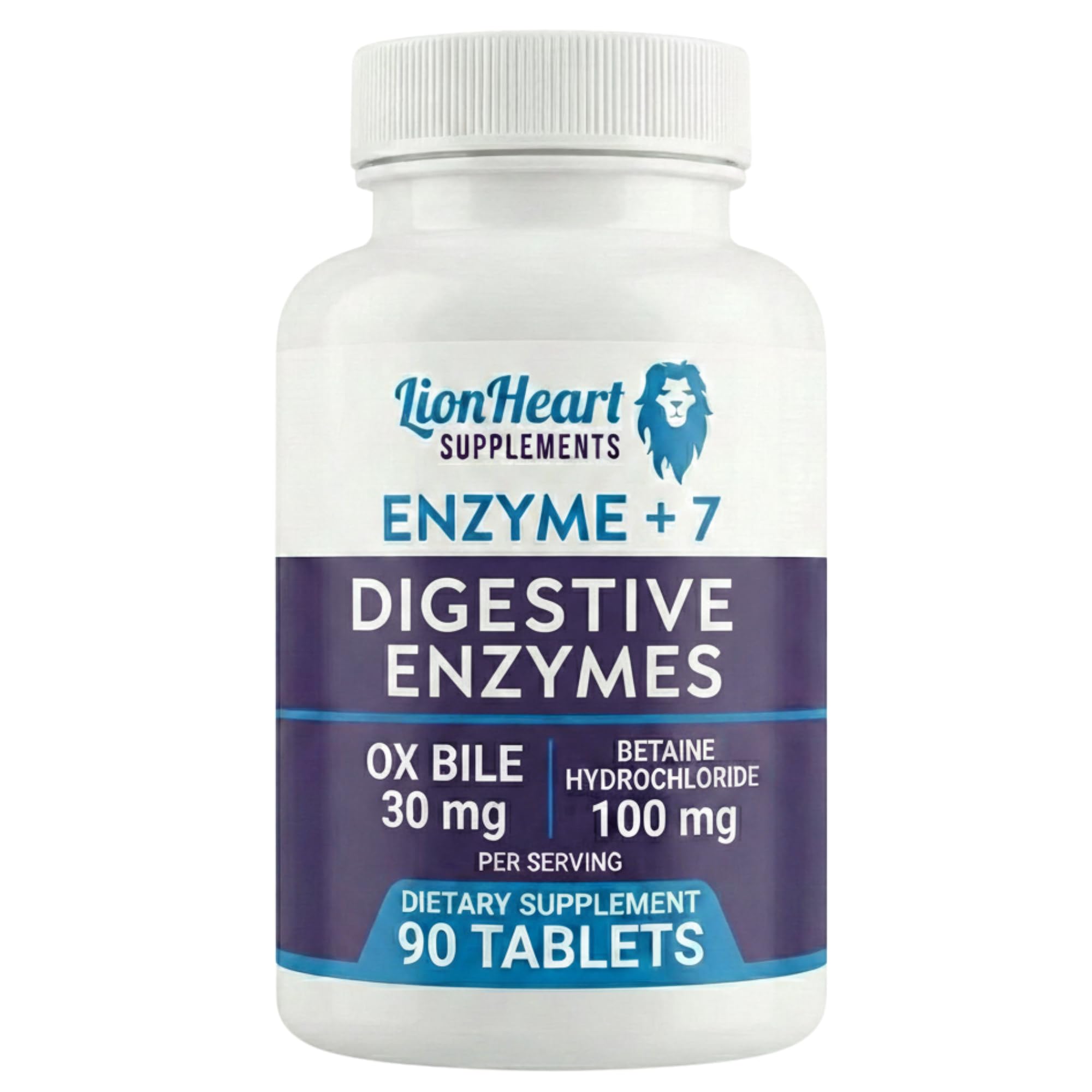 DIGESTIVE ENZYMES SUPPLEMENT - Includes Purified Ox Bile Salts - Tablets for No Gallbladder Sufferers - Enzyme for Digestion & Gas Relief - Helps Bloating, Acid Reflux, Constipation & Repair Leaky Gut
