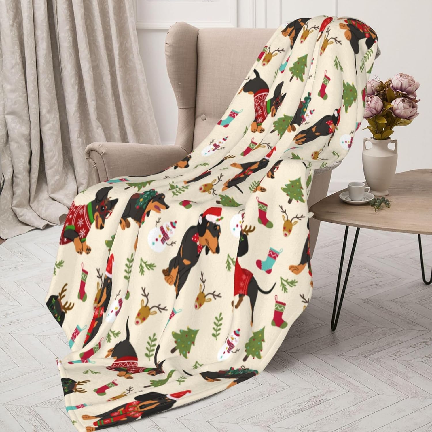 Cute Christmas Dogs Fleece Blanket - Warm & Cozy, Soft & Comfortable, Perfect for Women, Men, Kids & Pets - 50" X40\ - Image 7
