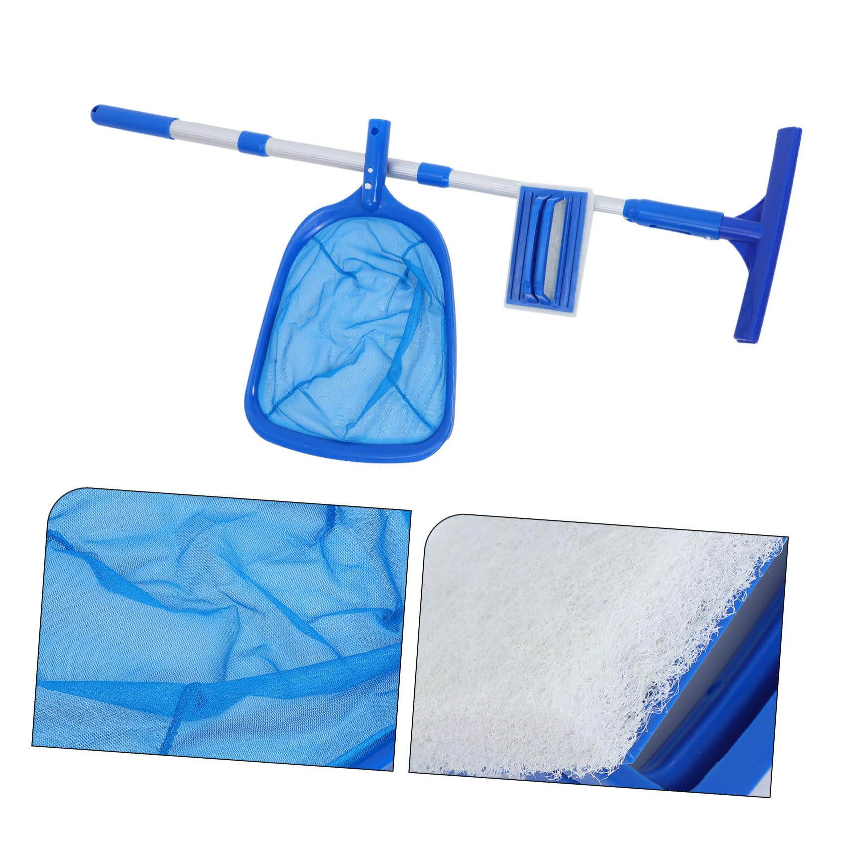 UKCOCO Kit Limpieza Piscina Completo con Cepillo Goma Esponja Recogedor y Ajustable para Piscinas Inflables y Suelo Accesorios Resistentes y Ligeros para Eficaz