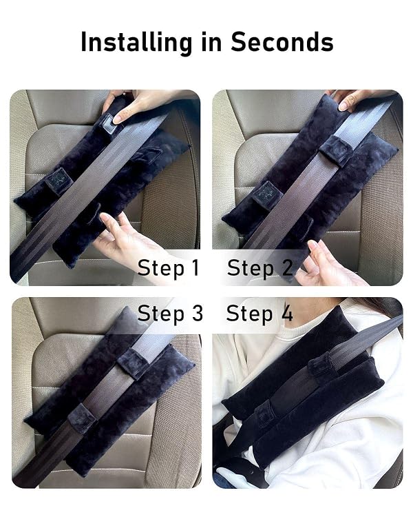 BELINOUS Seat Belt Pillows for Post Mastectomy Surgery, Seatbelt Chest Cushion Pads Protector for Car After Heart Surgery, Port Pillows for Chemo and Breast Cancer Patients' Comfort (Black) by BELINOUS - Image 7