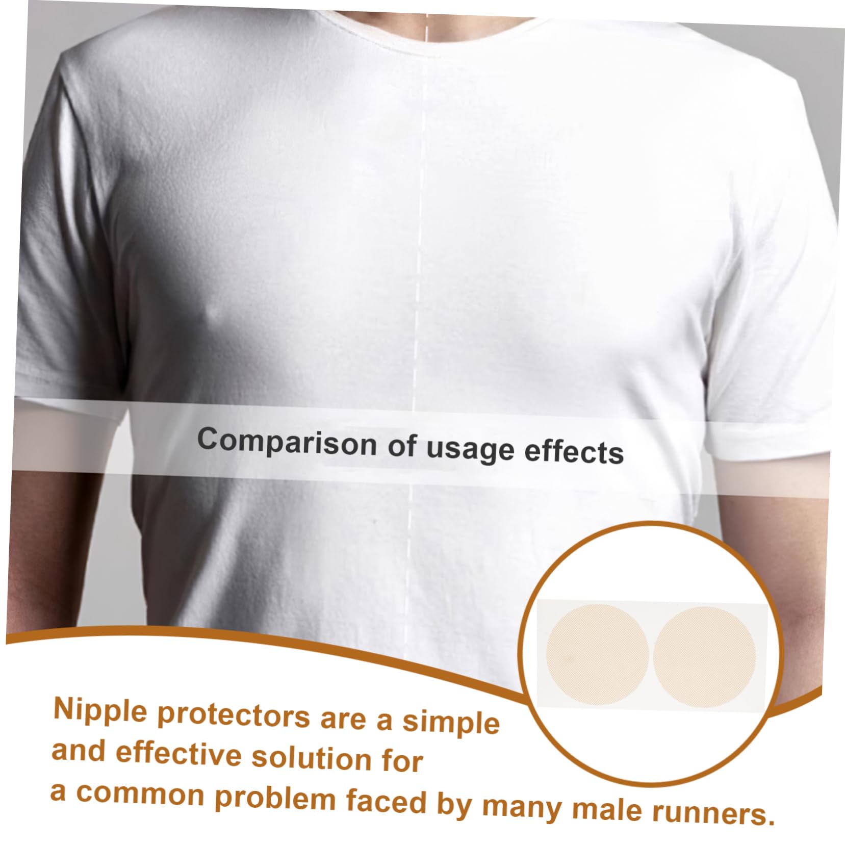 LIFKOME 20pairs Men Breast Patches Breathable -chafing for Runners Ultra-thin Hiders for Sports Invisible for Endurance Activities Skin Tone