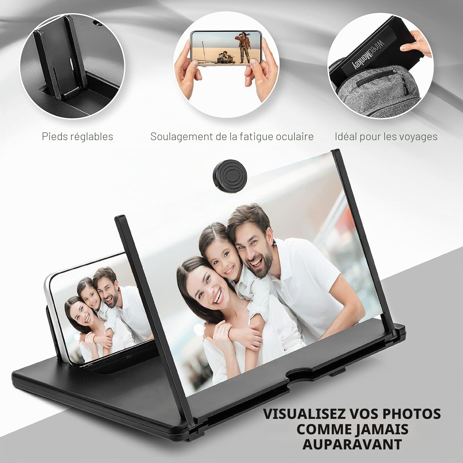 20 Pouces Agrandisseur ecran Telephone, Loupe ecran Telephone, pour 3D amplificateur ecran pour Regarder des vidéos de Films, pour Tous Les Smartphones