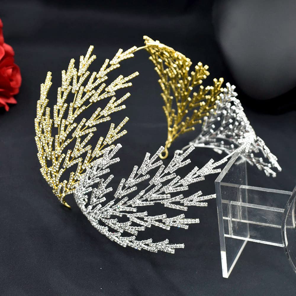 Tiara Corona di Cristallo Copricapo da Sposa con Fascia da Sposa in zircone, Copricapo da Sposa per Capelli da Donna diademi per Copricapo da Sposa Copricapo da Sposa