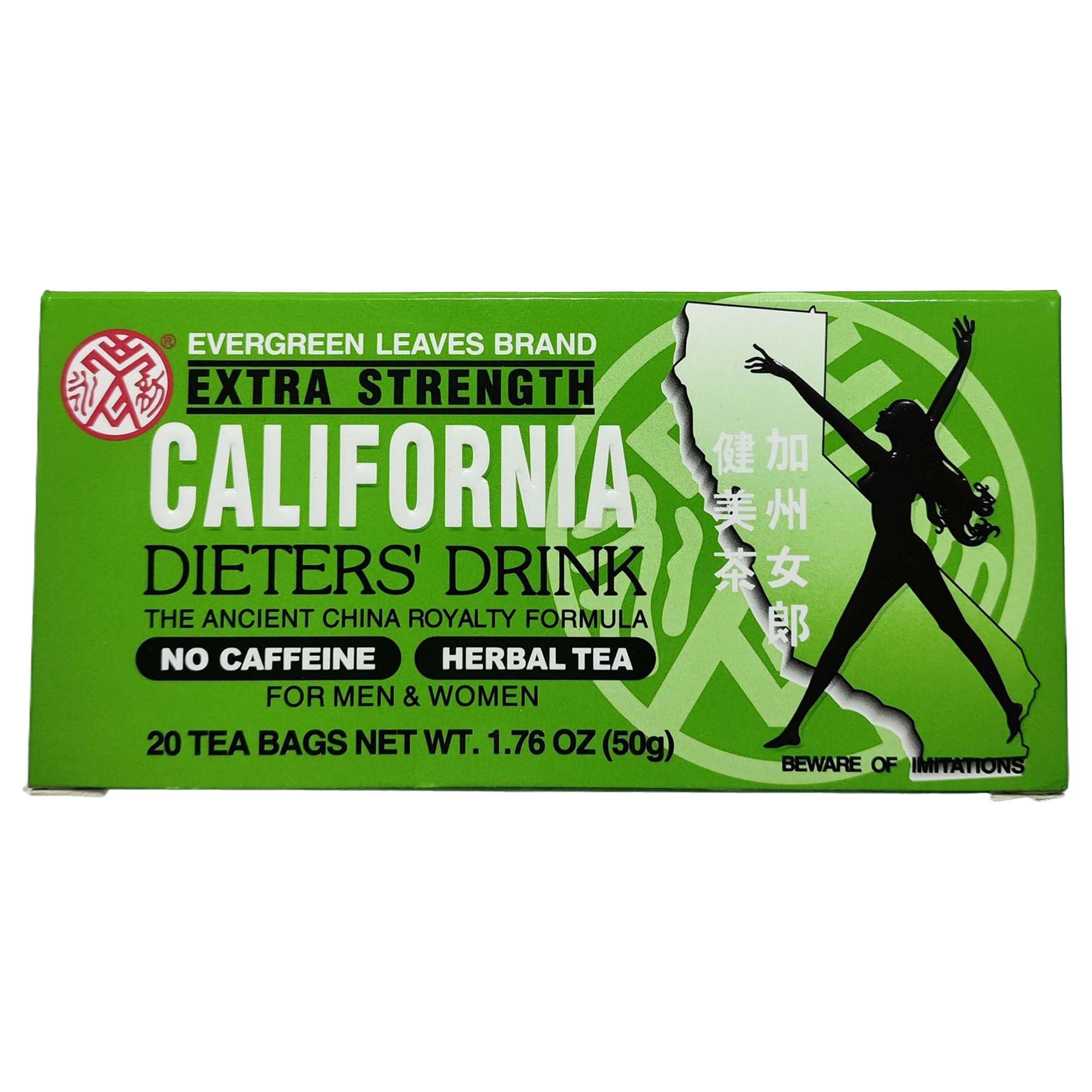 Evergreen Leaves California Dieters Drink – 4 Packungen extra starker Kräuter-Diättee mit Senna-Blättern, koffeinfreier Detox-Tee für schnelles Abnehmen des Körpers, Gewichtsmanagement, natürliche