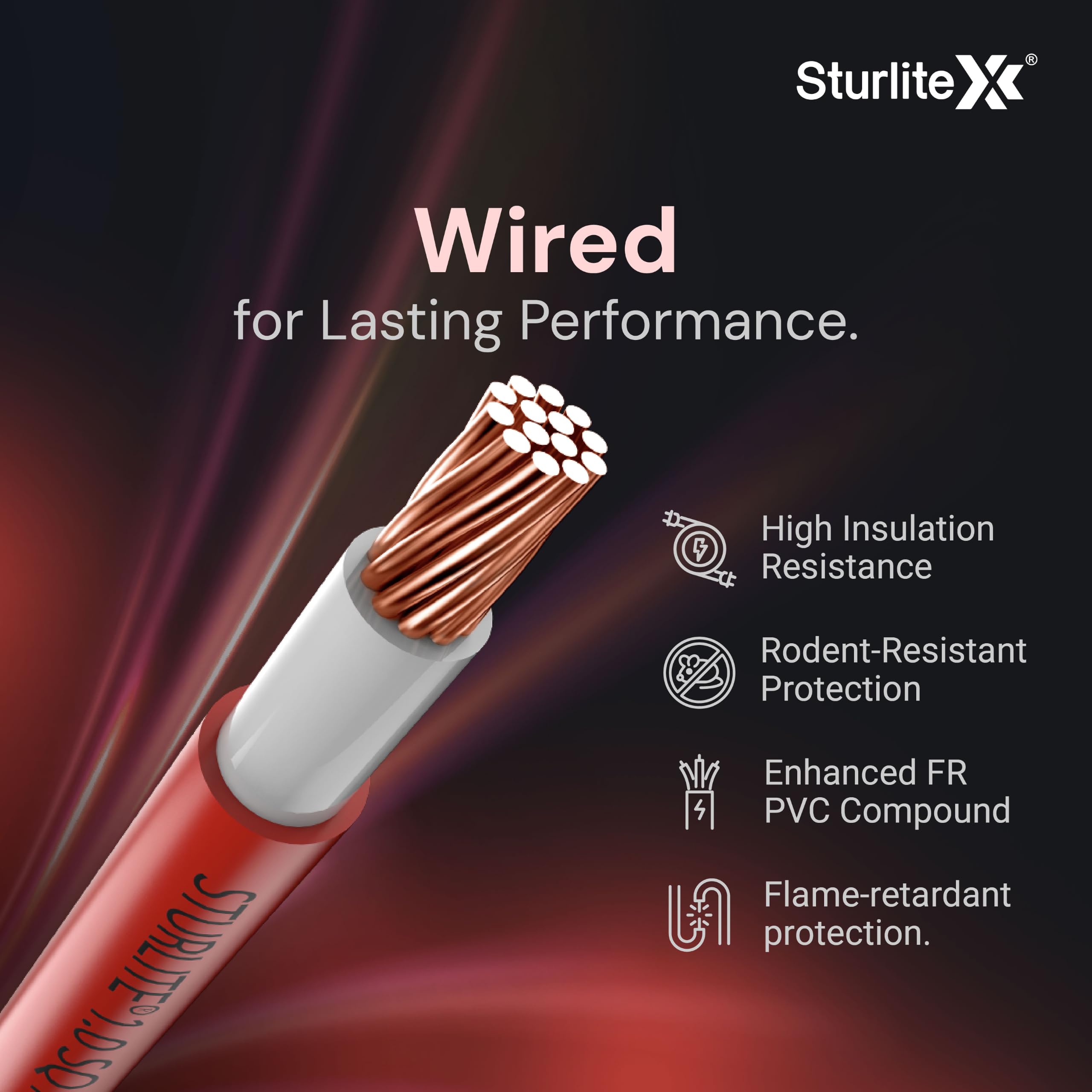 Sturlite 1 sq mm Copper Wire 45 Meter | ISI Marked 99.97% Pure Copper | Flexible Multistrand PVC Insulated Electric Wire | Heat Resistant, Anti Rodent & Termite | Wire for Home & Office | Red — Amazon image 4
