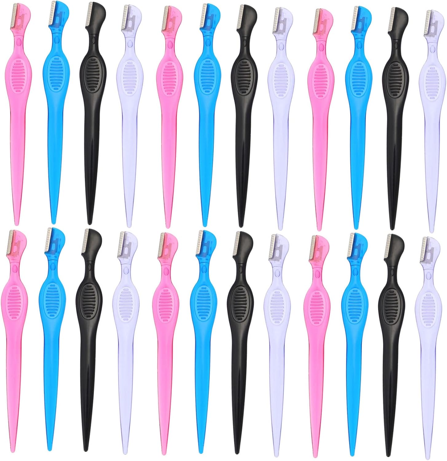 24pcs Portable Eyebrow Stainless Steel Facial Hair Trimmer for Eyebrows Lips Face Small Design Cover Beauty Tool for Travel and Home Use