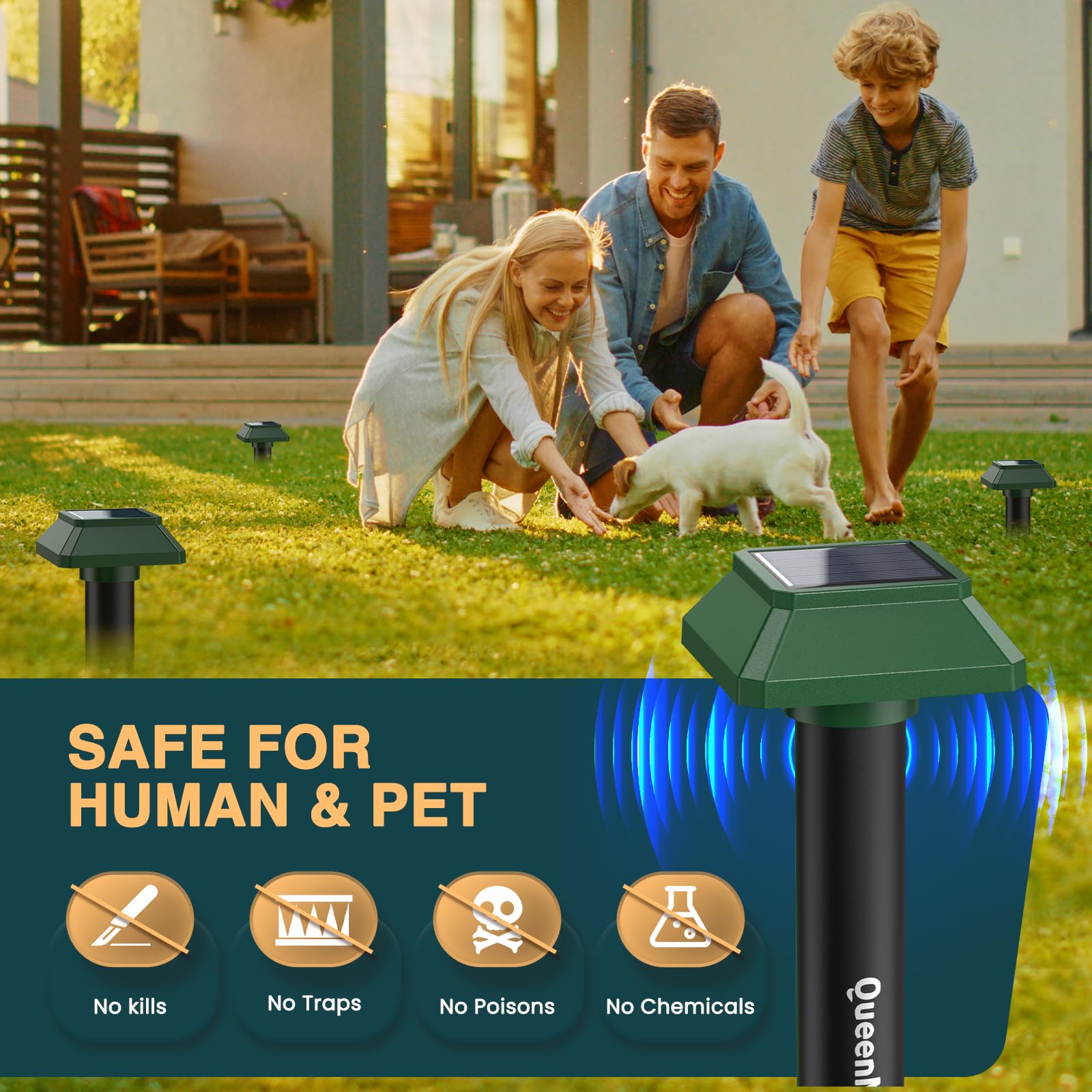 Repelente de Gatos,4 Pick disuasión Solar ultrasónico,3600spt Ultrasónico Ahuyentador de Perros,IPX66 Ahuyentador Gatos,Repelente Ultrasónico para Ratones Cucarachas antiplagas enchufables para jardín