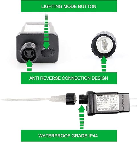 Miniatura 5 de Qunlight Star 304 LED 9.8 pies x 9.8 pies 30 V 8 modos con memoria para ventana, cortina de luces de boda, fiesta, hogar, jardín, dormitorio,