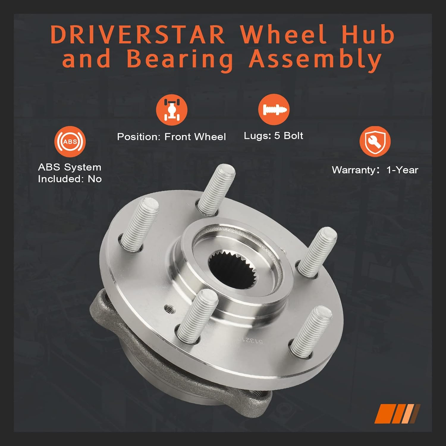 DRIVESTAR 513219 Front Wheel Hub & Bearing Assembly Left/Right for Mitsubishi Eclipse 2006-2012/Endeavor 2004-2011/Mitsubishi Galant 2004-2012, 5 Lug
