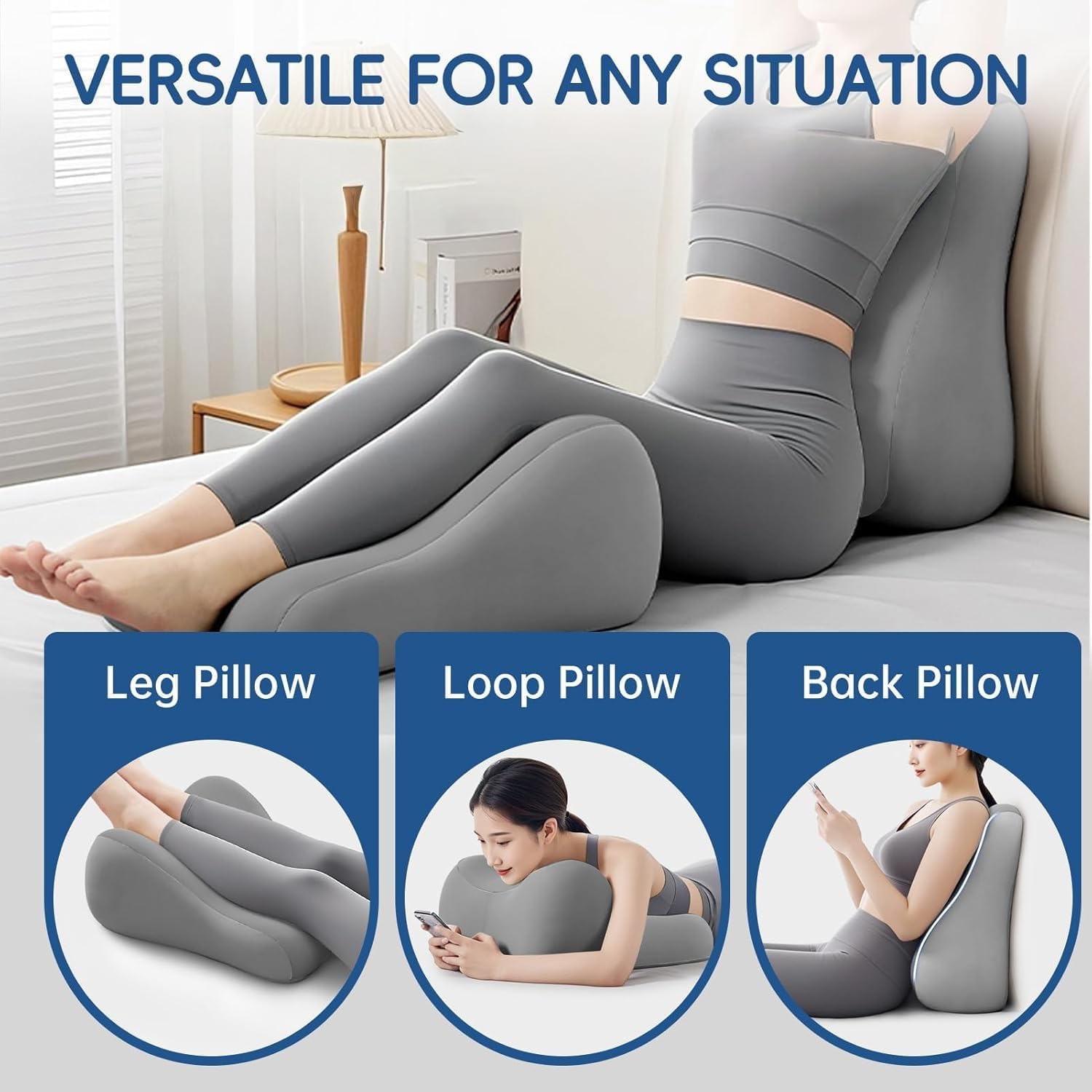 Wedge Pillow for Lovers-Waterproof Portable Cushion with Washable Cover Provide Intimate Support, Reading Pillow, Prevent gastroesophageal Reflux, Strong Foam Pillow,Used in Adult Games