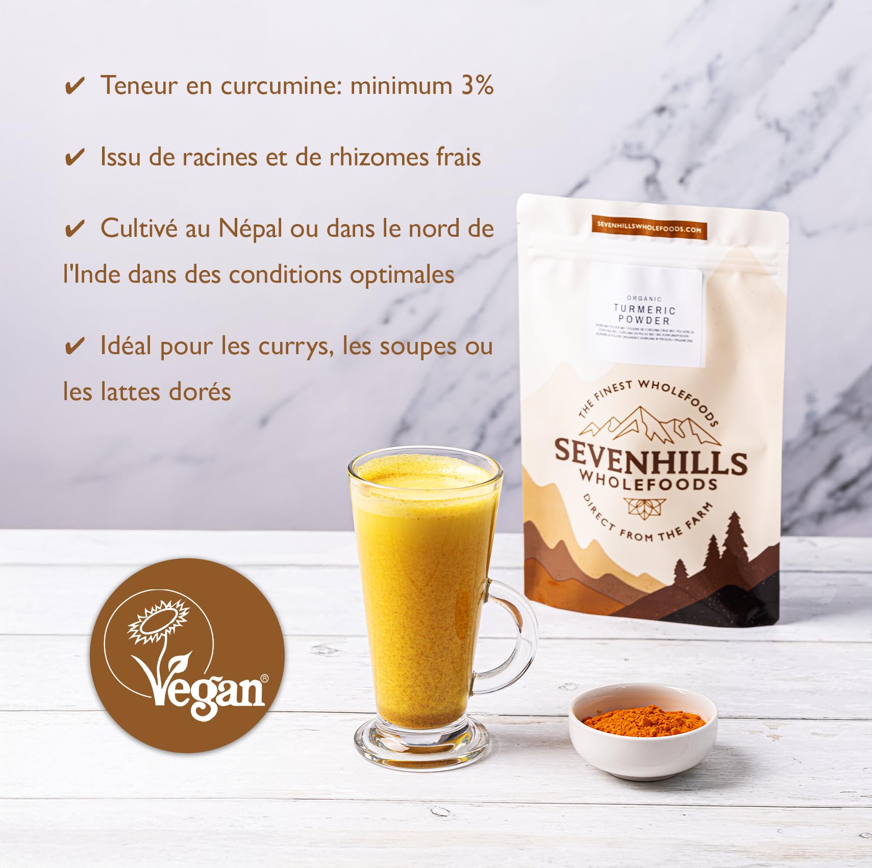 Sevenhills Wholefoods Poudre De Curcuma Crue Bio 1kg