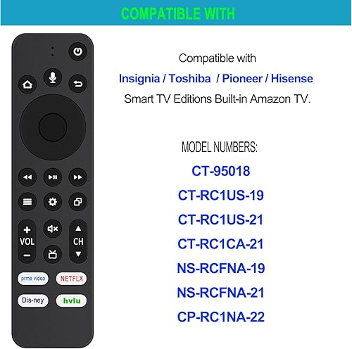 Miniatura 6 de Allimity CT-RC1US-21 CT-RC1CA-21 Control remoto de voz de repuesto compatible con InsigniaToshibaPioneerHisense Smart TV Editions Tienda TV