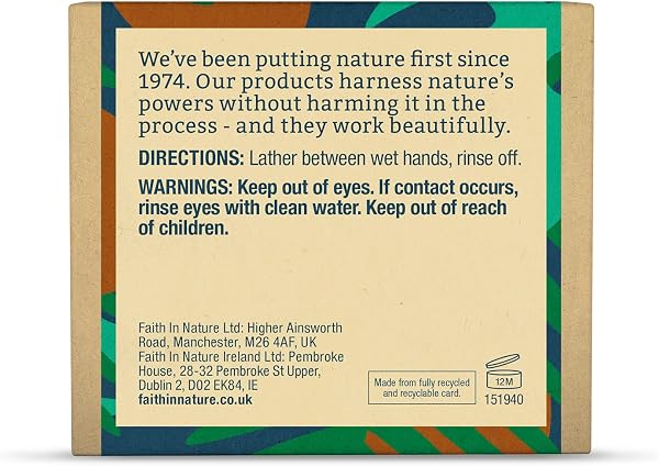 The Faith In Nature Natural Coconut Hand Soap Bar, showcasing its simple, eco-friendly packaging.