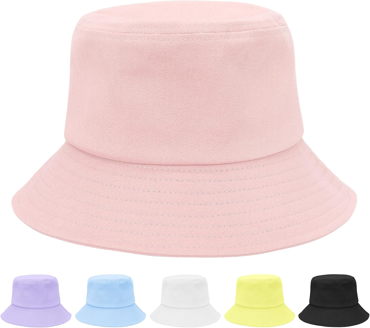American Trends Kids Toddler Bucket Sun Hat Girls Boys 100% Cotton Wide Brim Packable Summer Beach Cap