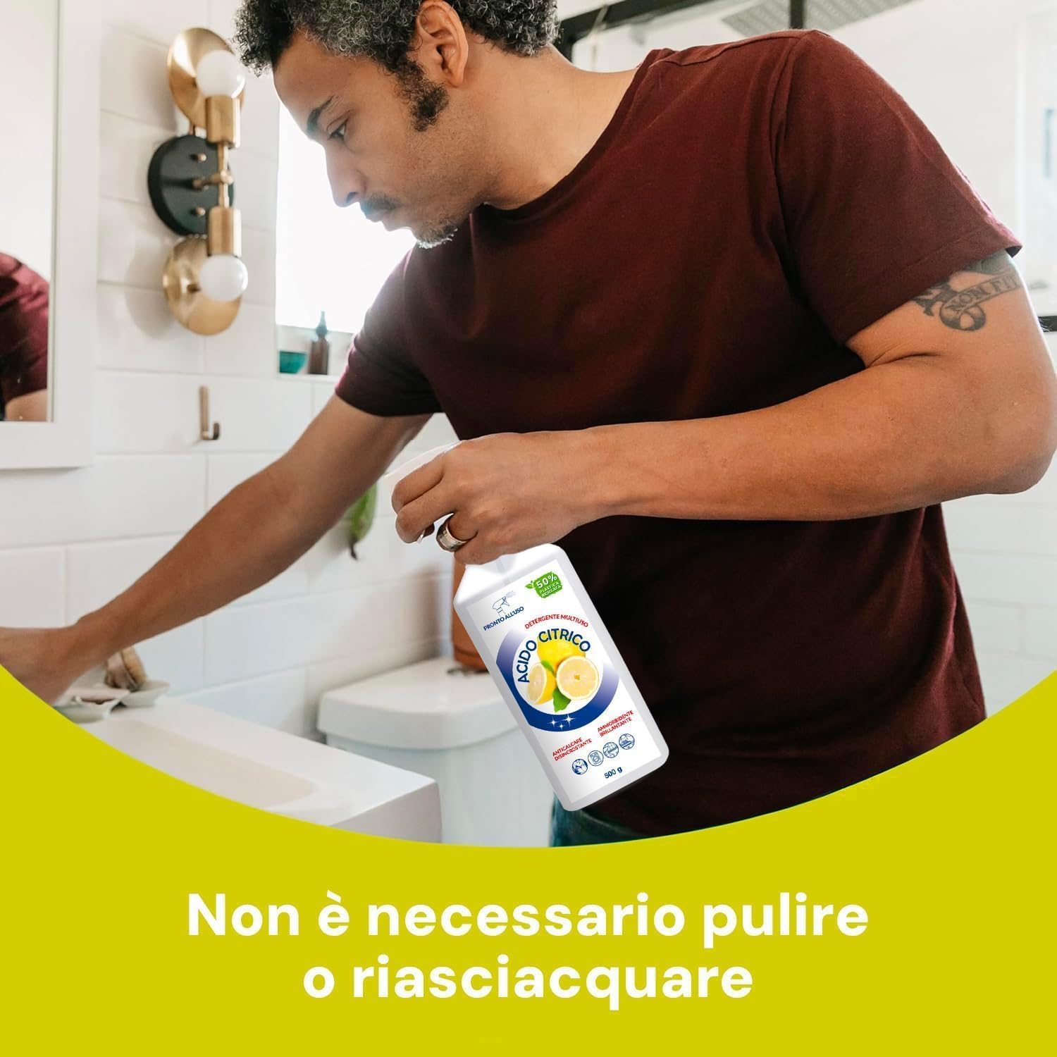Acido Citrico Smapiù Multiuso Disincrostante e Anticalcare, Formulazione Concentrata 500ml al Profumo di Limone per Pulizia Efficace su Tutte le Superfici (1)