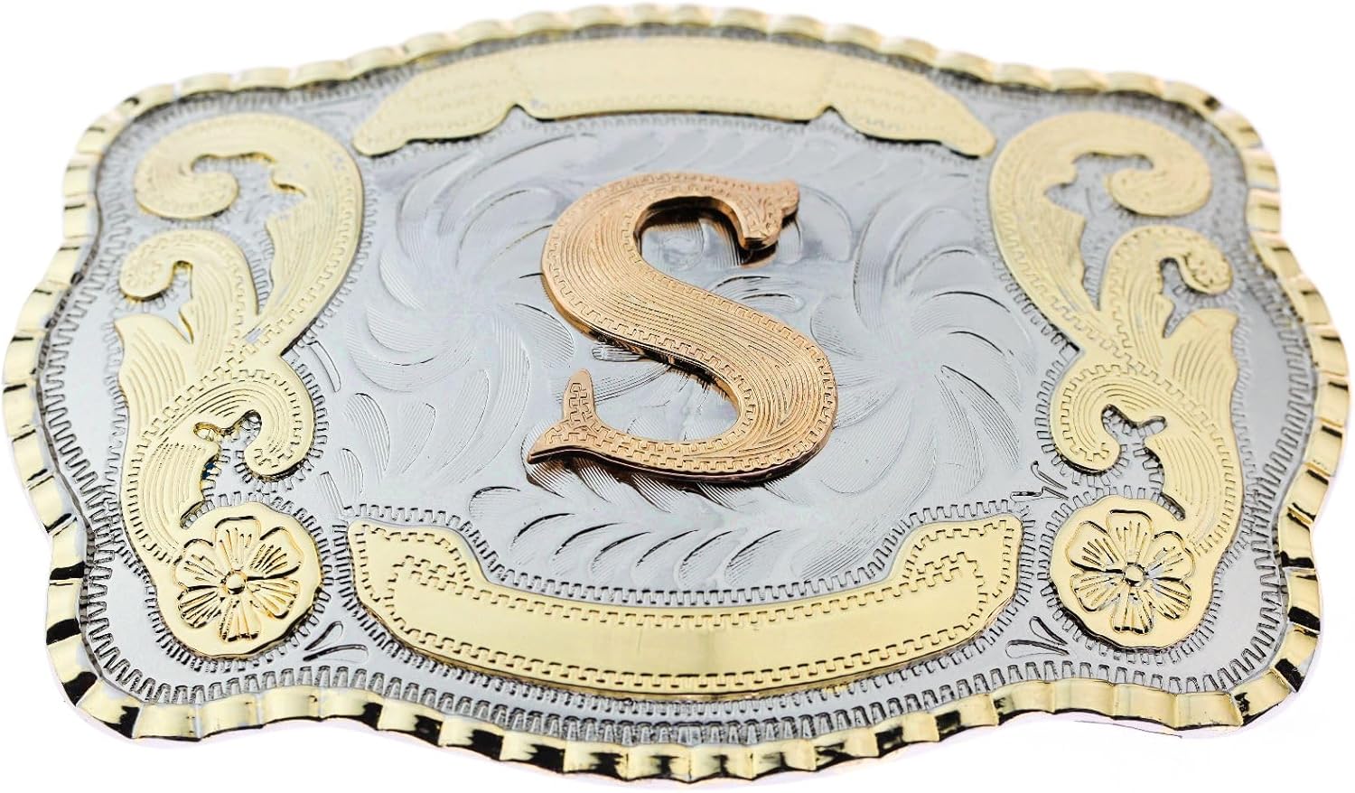 Western Belt Buckle Initial Letters ABCDMRJ to Z Cowboy Belt Buckle, Rodeo Buckles for Men & Women Fits Up to 2 Inch Belts