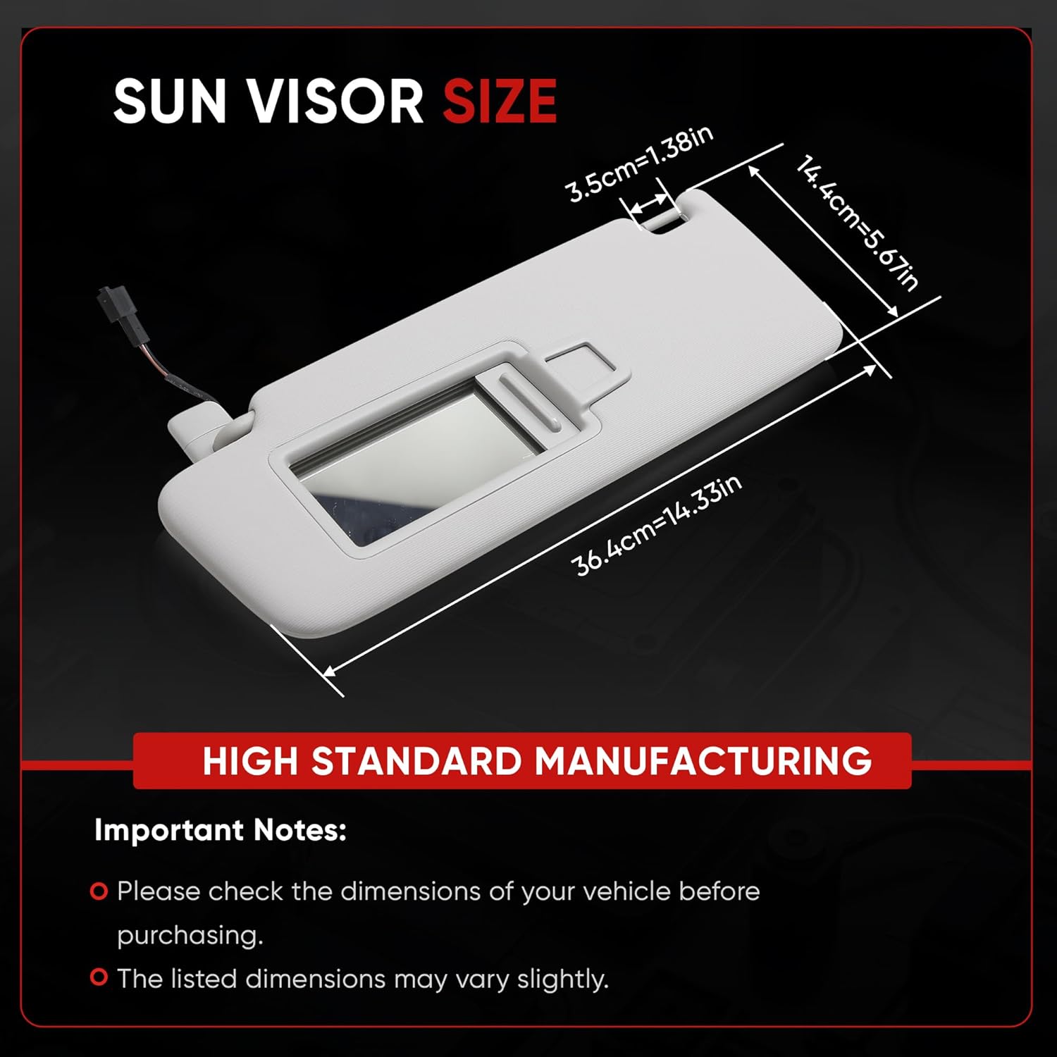 5GG857551 5GG857552 Left Right Car Front Sun Visor Compatible with VW Golf CC Jetta (Left)