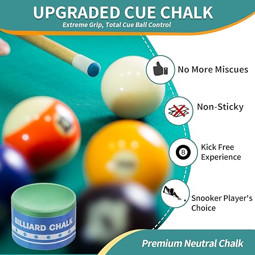 Miniatura 3 de Tiza para taco de billar, 2 unidades, accesorios de mesa de billar redondos de alta calidad para torneos profesionales, clubes, bares, hogar
