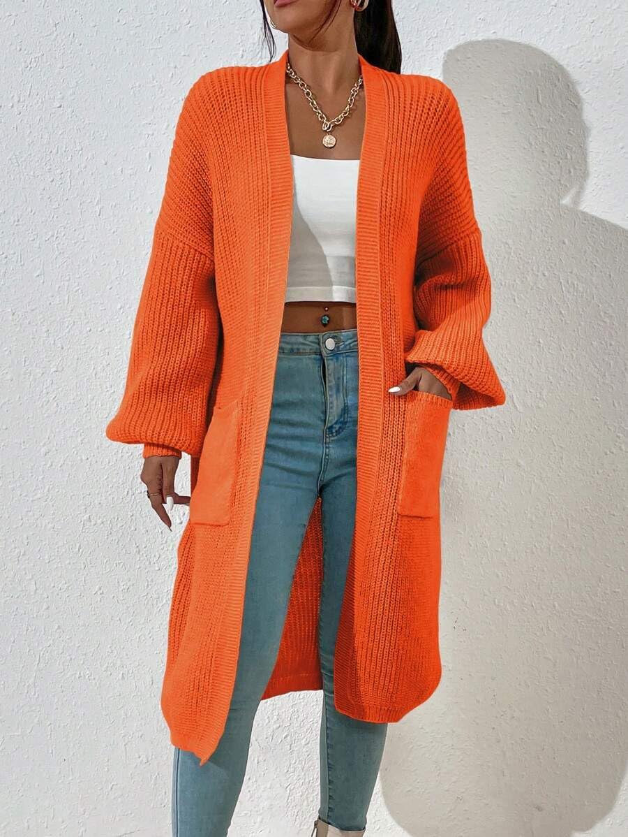 LIGHT DOT Women's Winter Midi Cardigan Oversized Long Sleeve Open Front Fuzzy Knit Sweater Coat with Pocket - Image 3