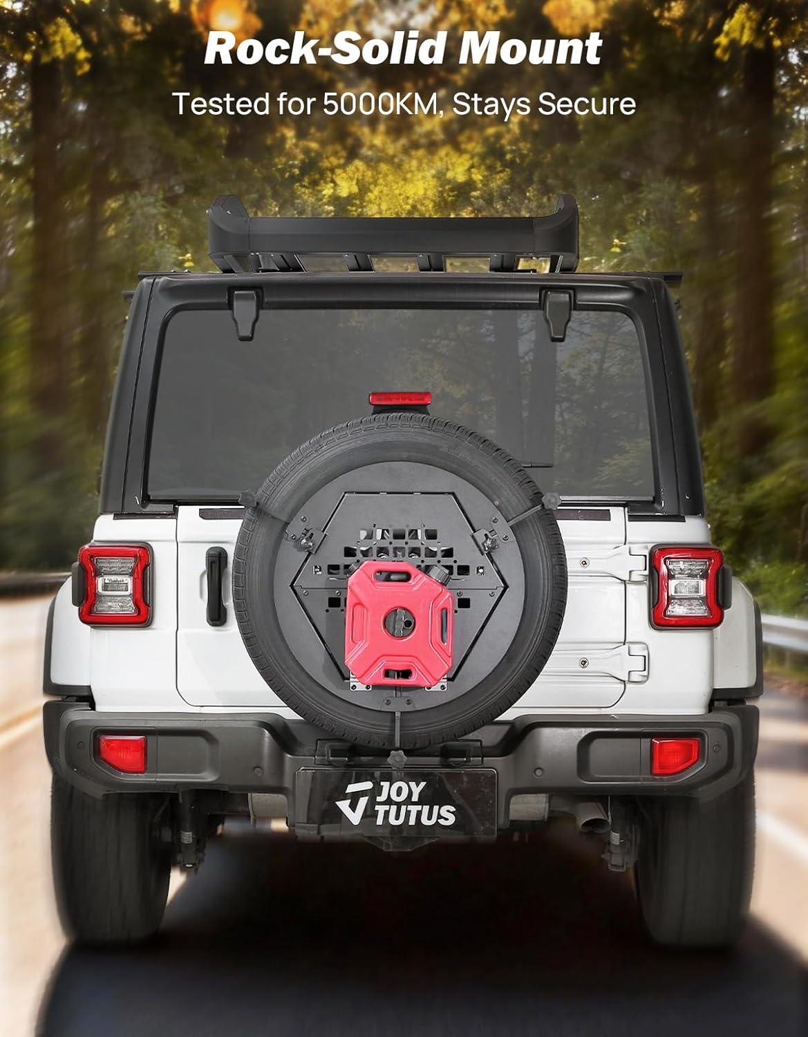 JOYTUTUS Molle Panel Fits Spare Tire 31.5"-38" Diameter 10"-12.4" Width Tires- Multi-Function Camping Table with Storage, 40lbs Capacity, Compatible with Most Wrangler Bronco SUVs