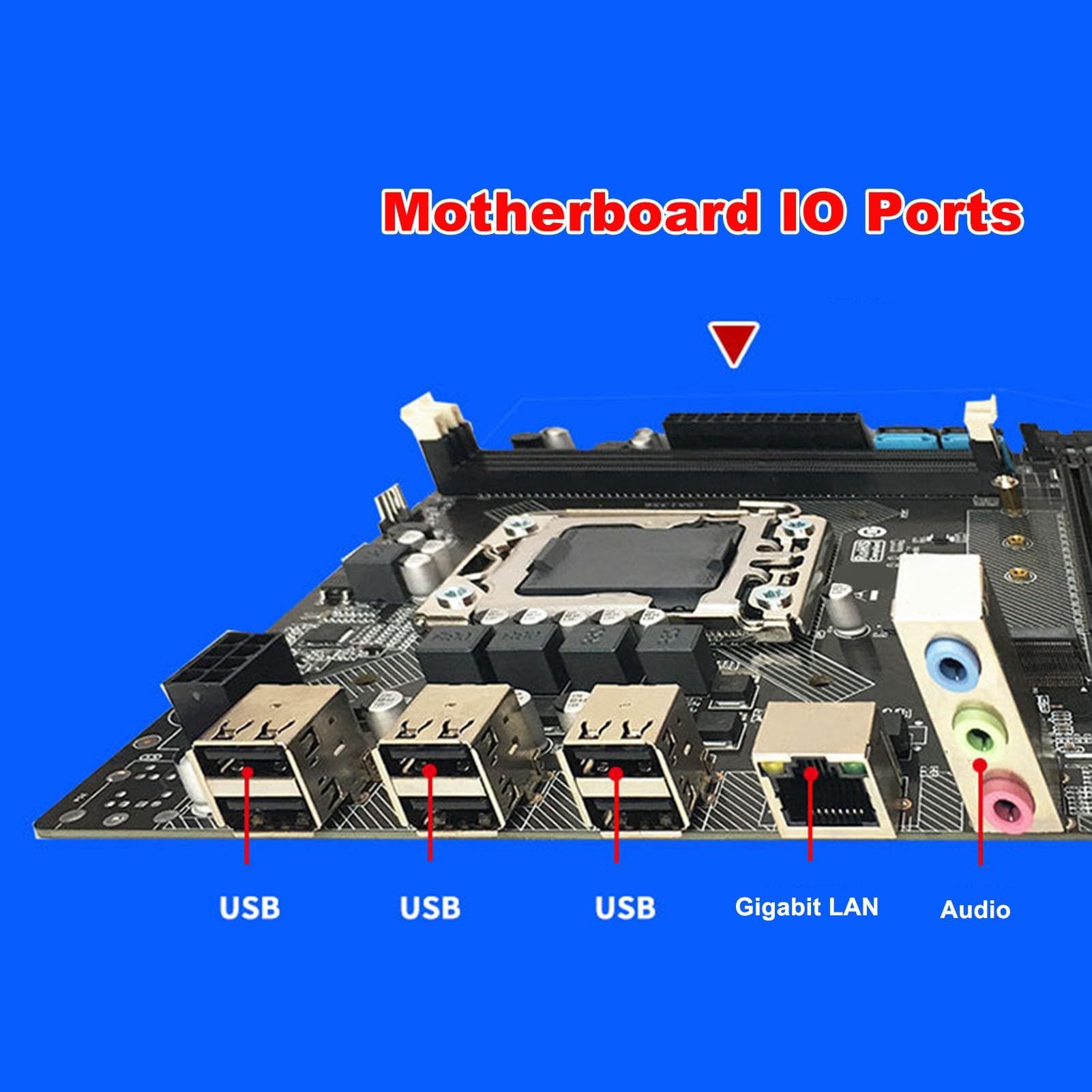 POENVFPO X79 Conjunto de alta velocidad Combu Set CPU de la placa base con el ventilador -doble indicador de luz para PC, DDR3 6 núcleos 12 subprocesos para servidor de escritorio