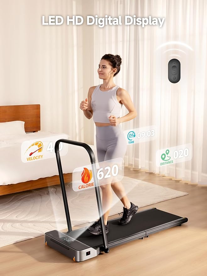 Caminadora Plegable Eléctrica con Barra de Seguridad y Motor Silencioso Negra miniatura 7