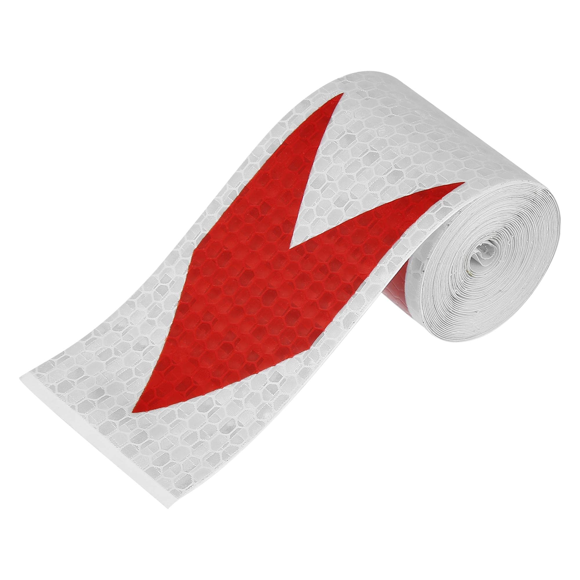 X AUTOHAUX Reflective Safety Warning Tape Adhesive Reflective Signs Waterproof High Visibility Sticker for Trailer Cars Auto Trucks Trailer Outdoor Red White Arrow Pattern
