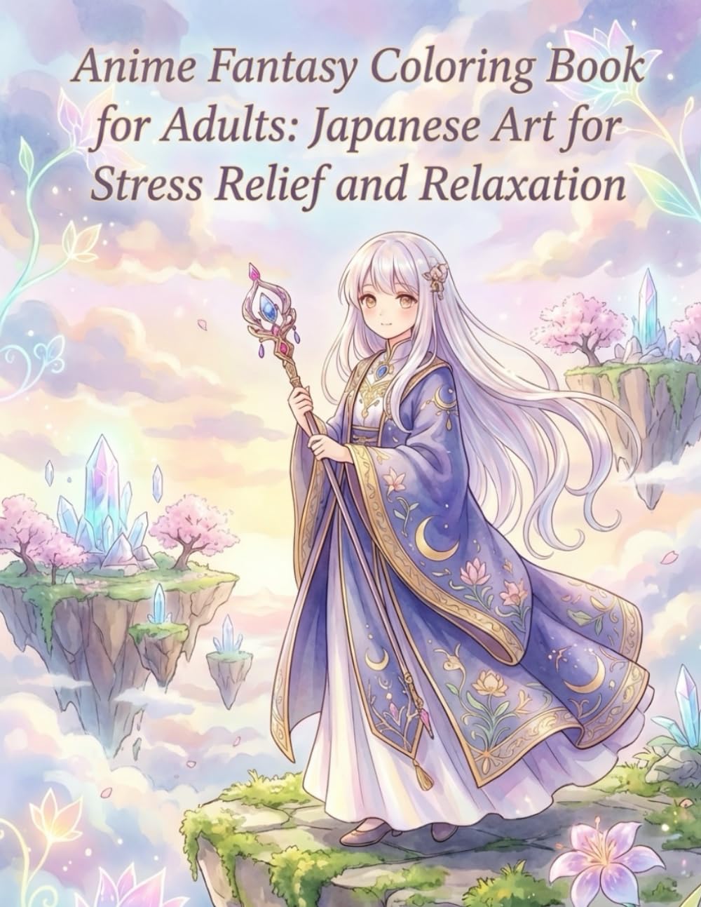 Anime Fantasy Coloring Book for Adults: Japanese Art for Stress Relief and Relaxation: Japanese Art / Woodblock Print / Stress Relief / Mindfulness / Anime Fantasy