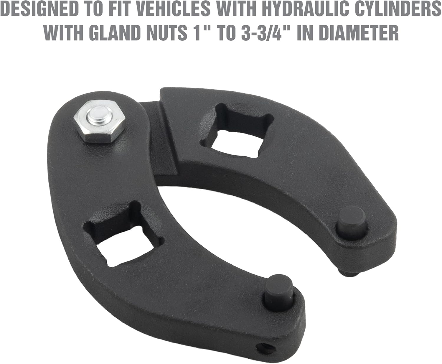 OEMTOOLS 27398 Adjustable Gland Nut Wrench, Fits Gland Nuts From 1 to 3.75 Inches, Reversible Design for 7/32 and 1/4 Inch Pinholes, 1/2 Inch Drive