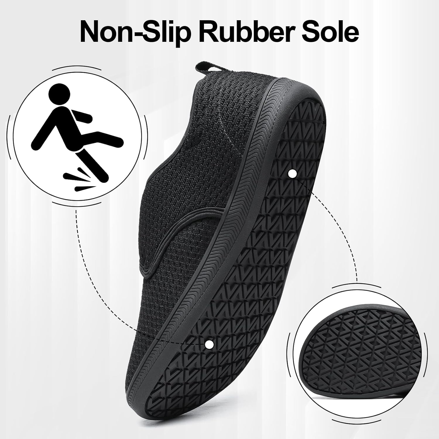 Diabetic Walking Shoes for Women Wide Toe Box Non Slip Comfortable Breathable Zero Drop Barefoot Shoe with Adjustable Strap for Neuropathy, Edema, Swollen Feet, Elderly, Pregnancy - Image 6