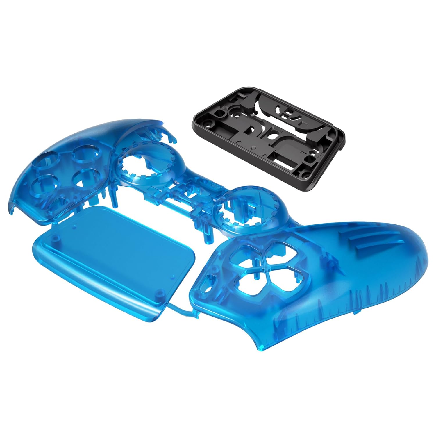 eXtremeRate Full Set Shell with Buttons Touchpad Cover, Clear Blue Custom Replacement Decorative Trim Shell Front Back Plates Compatible with p s 5 Controller BDM-010 020 - Without Controller - Image 6