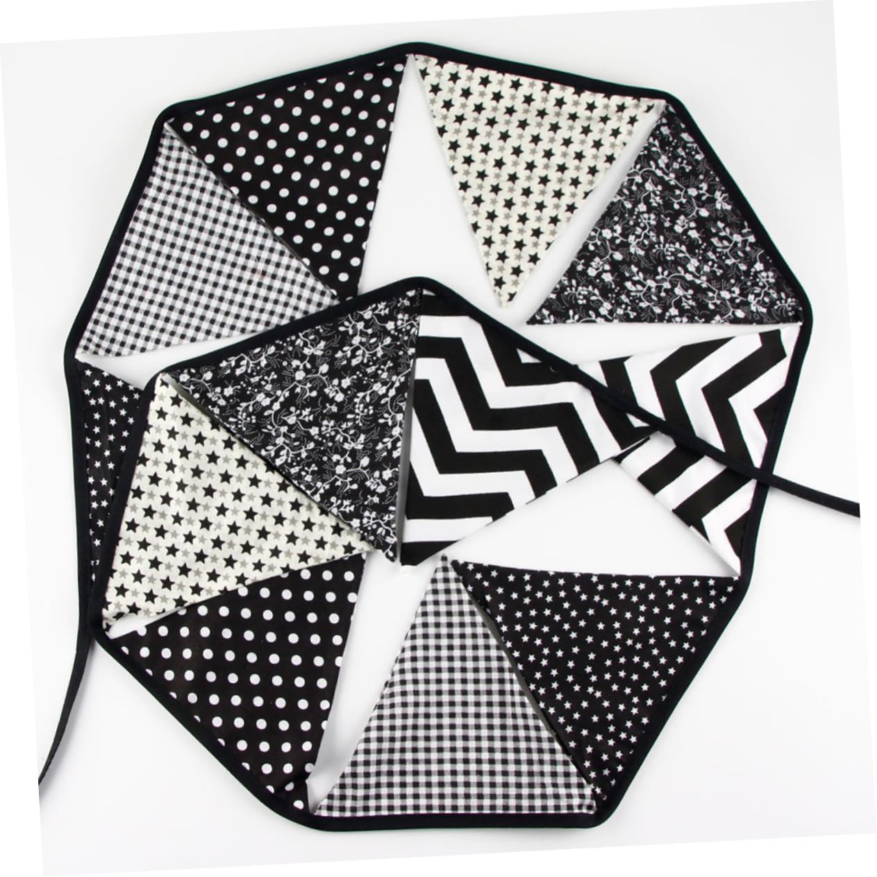 Cabilock 2 Pièces guirlande fanion triangle wedding decorations birthday decoration bannière fanion drapeau triangulaire guirlande de fanions en tissu de coton banderole banderole bruant