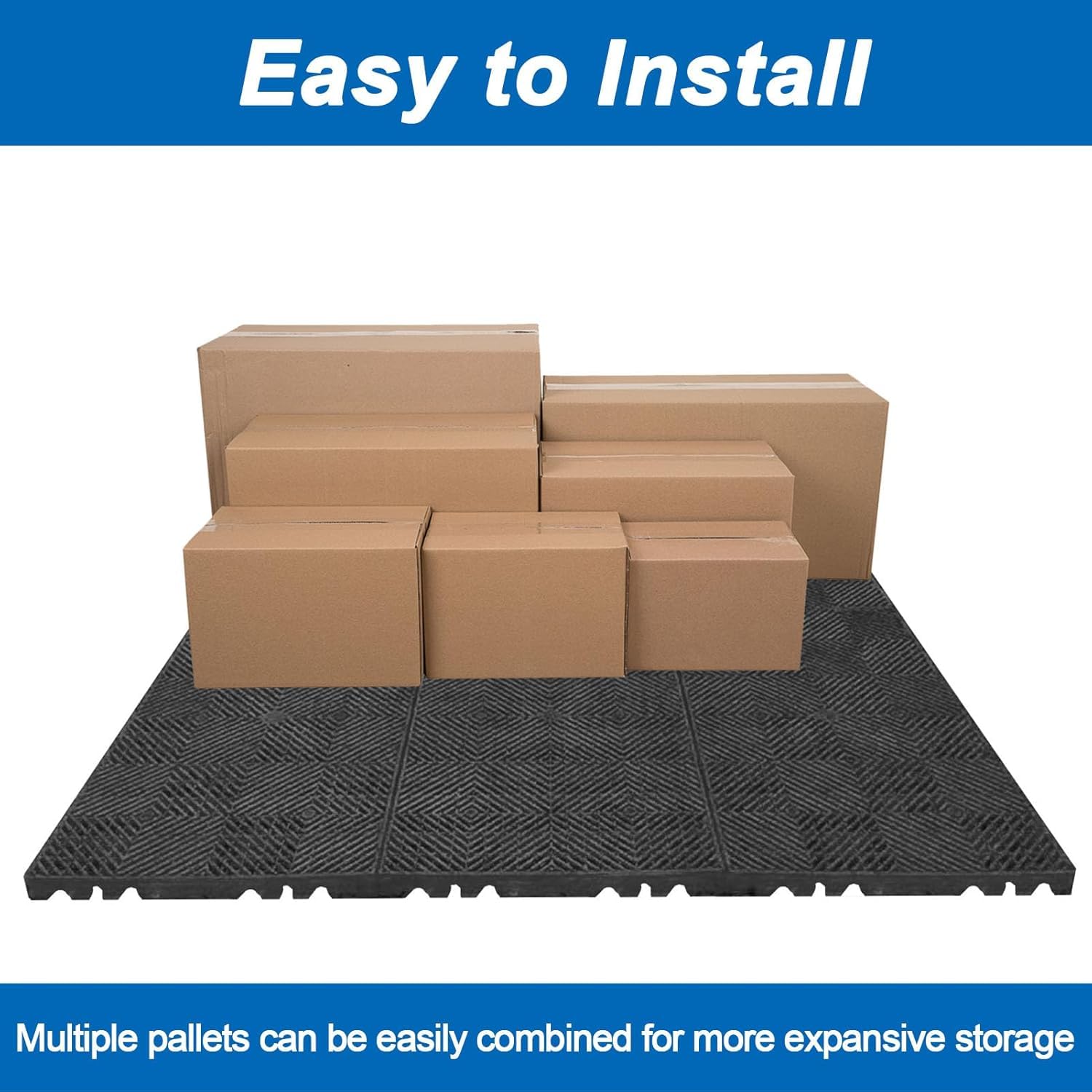 4 pezzi Pallet in plastica leggero, 60x30 cm Pallet resistente all'umidità con griglia di ventilazione, per garage, cucina, cantina