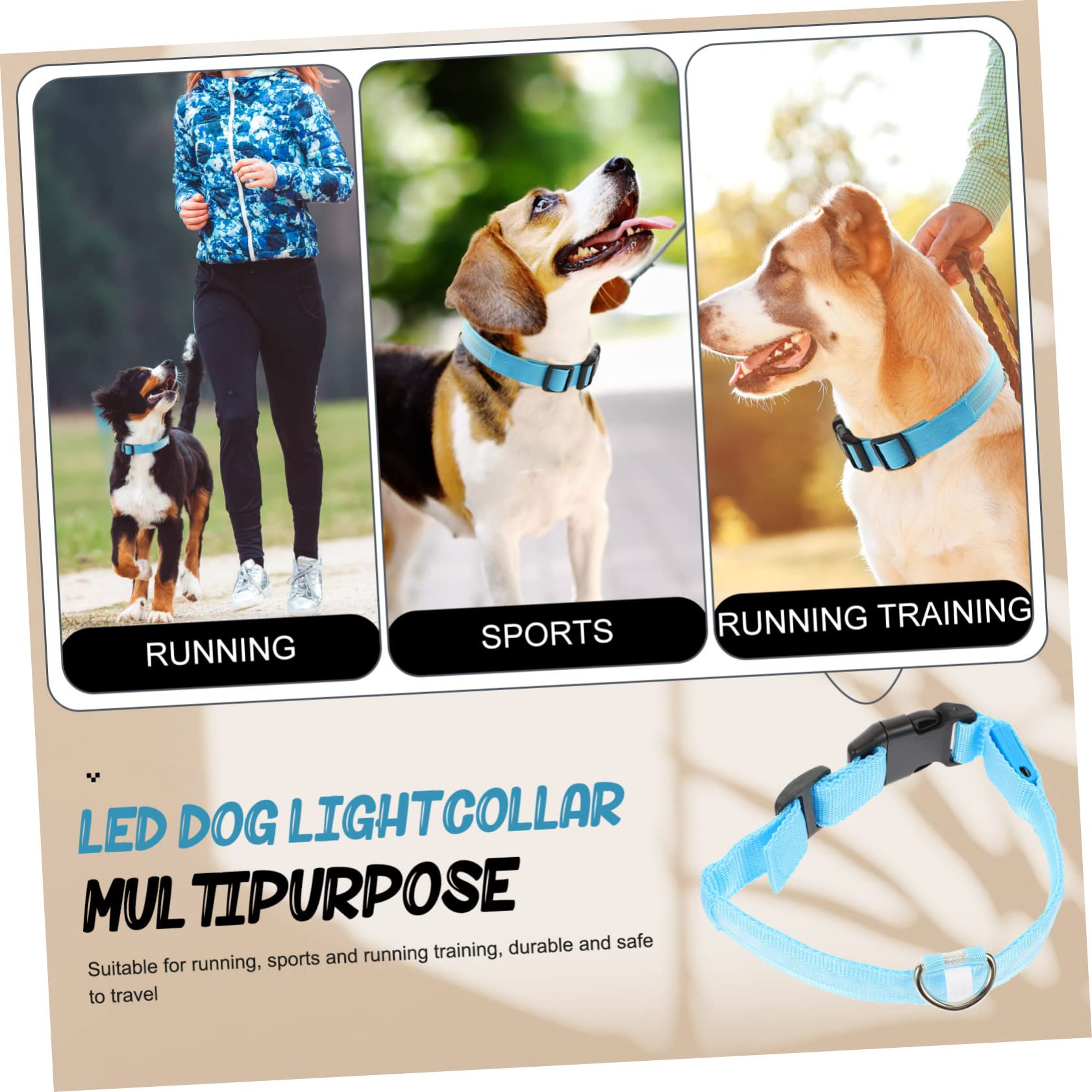 Sosoport 4sätze Stylisches Leuchthalsband Für Hunde Verstellbares Wiederaufladbares Hundehalsband Für Nächtliche Sicheres Halsband Für Kleine Und Mittelgroße Haustiere Aus