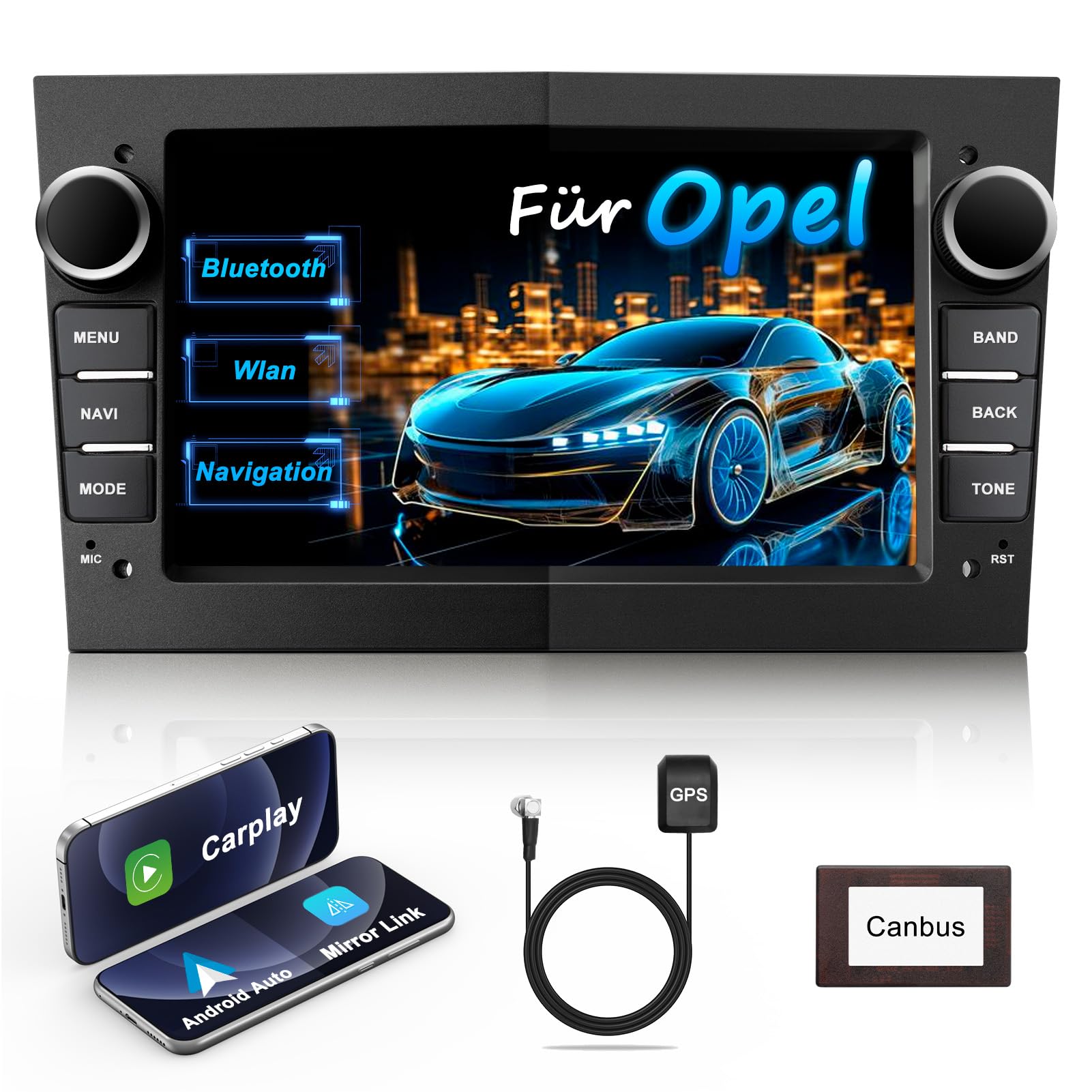 Lehwey Bluetooth Autoradio mit Bildschirm für Opel Corsa d, Astra J & H, Meriva, Vivaro, Zafira b mit Navi WLAN UKW, Carplay, Android Auto, Lenkrad Strg, 2Din Android 14 Dab Auto Radio 7 Zoll